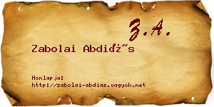 Zabolai Abdiás névjegykártya